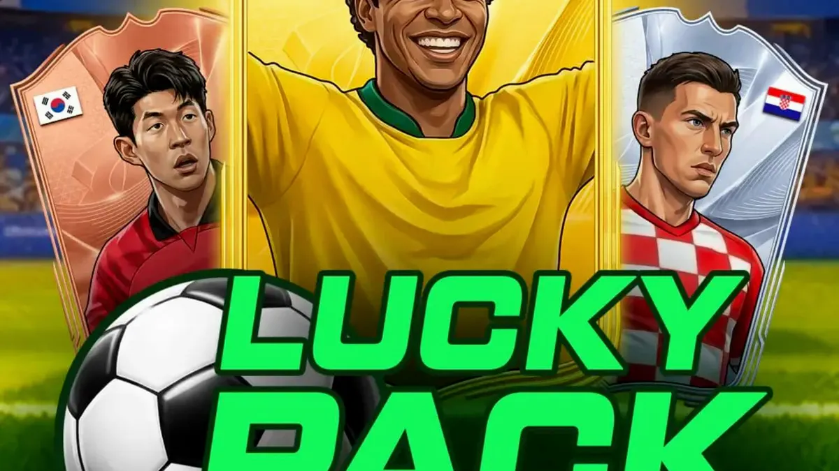 Interface do slot Lucky Pack 2026 Cup com temática de estádio de futebol