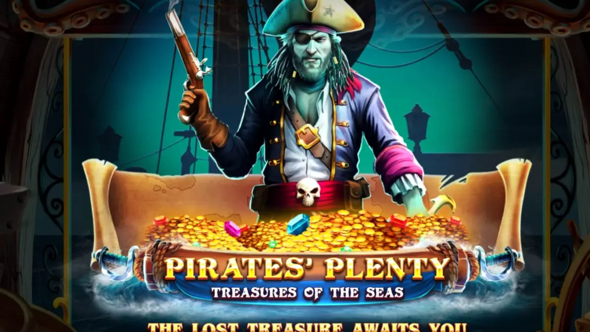 Interface visual e símbolos do slot Pirates’ Plenty: Treasures of the Seas